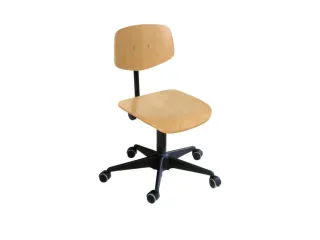 Werkplaatsstoel H 420-555Mm Gelijmd Beukenhout Spindel Wielen Zwart - 1