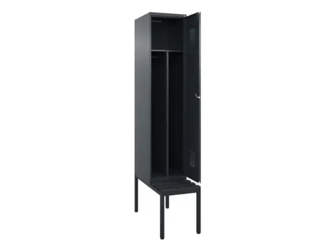locker met bank,voor scheiding van kleding,HxBxD 2120x400x815mm,1vak