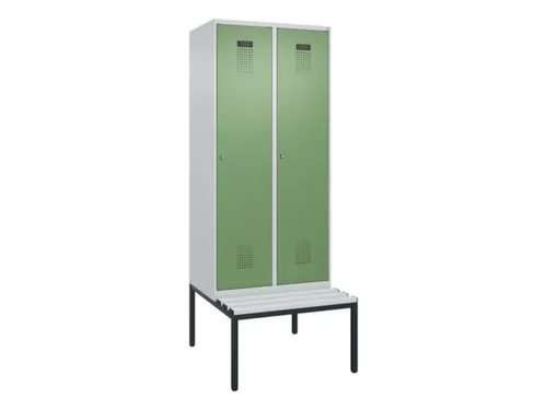 locker met bank,HxBxD 2120x800x815mm,2vak,vak B 400mm,cilinderslot