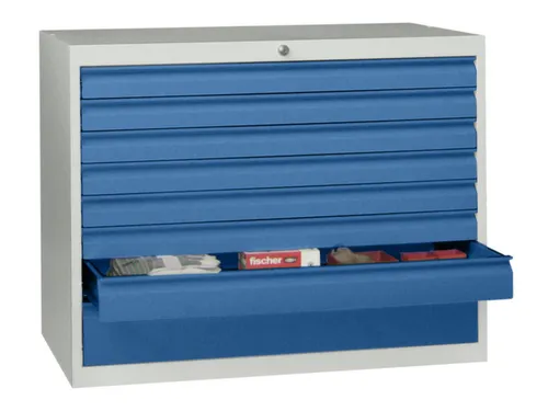 ladekast HxBxD 800x715x600mm 8laden slot RAL7035 front RAL5012