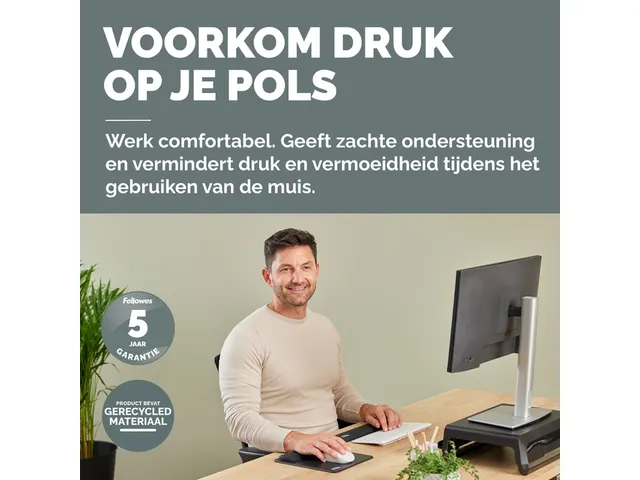 Polssteun Fellowes Breyta compact zwart 6x32cm