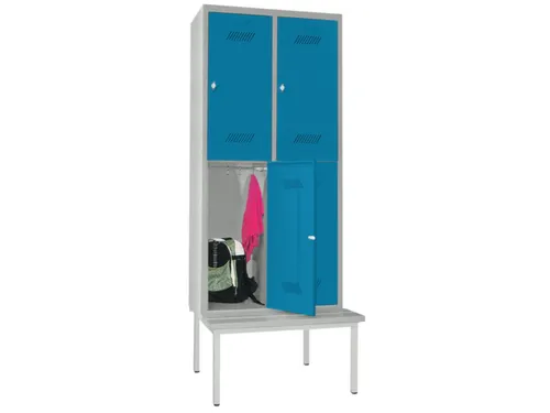banklocker,dubbeldeks,HxBxD 2150x800x800mm,RAL7035,front RAL5012