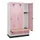 locker met bank,HxBxD 1950x1200x815mm,3vak,vak B 400mm,draaigrendel