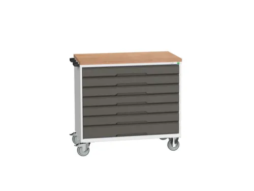 gereedschapswagen 980x1050x600mm multiplexblad 7 laden RAL7035+RAL7016