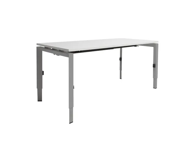 Bureau Linesto N3 hoogte instelbaar 140x80cm Krijtwit, poot Alu