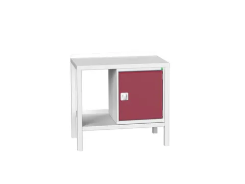 werkbank,HxBxD 910x1000x600mm,staalblad,4voeten,uitrusting: 1kast