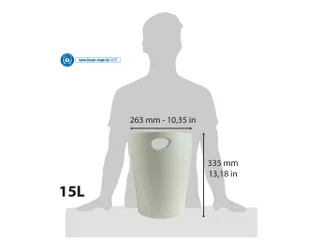 Papiermand Ecobin 15 Liter Grijs - 3