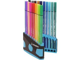 Viltstift Stabilo 68 Box Turquoise 20Stuks Assorti - 4