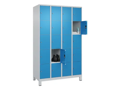 lockerkast,HxBxD 1950x1200x500mm,4x5vakken,vak B 300mm,cil.-slot