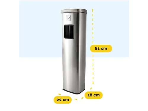 Afvalbak met asbak BRASQ 20 liter AT400 rvs