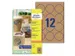 Etiket Avery L7106-25 permanent rond 60mm kraft 300 stuks 25 vel