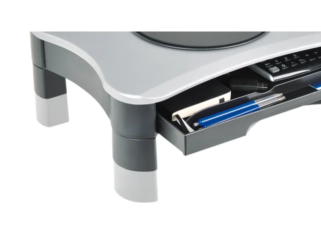 Monitorverhoger 2 Hoogte Standen 2 Lades Draaiplateau Zilver/Zwart