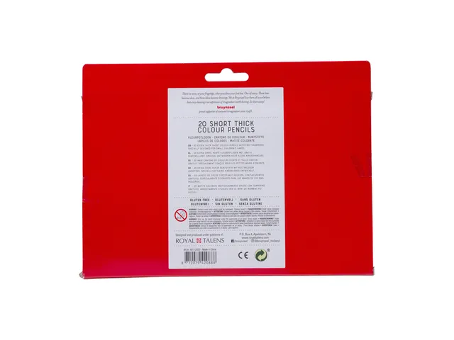 Crayon de couleur Bruynzeel Kids Thick & Short blister 20 pièces asso