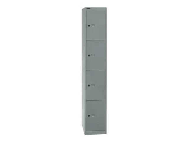 lockerkast,HxBxD 1802x305x457mm,1x4vakken,cil.-slot,romp zilverkleurig