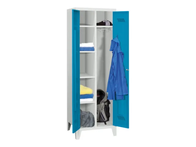 kleding-/wasgoedkast,HxBxD 1850x600x500mm,RAL7035,front RAL5012