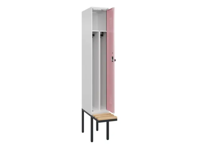 locker met bank,voor scheiding van kleding,HxBxD 2120x300x815mm,1vak