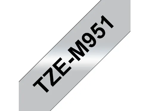 Labeltape Brother P-touch TZe-M951 metallic 24mm zwart op zilver