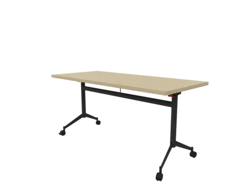 klaptafel,HxBxD 750x1600x700mm,hoekig,T-voet donkergrijs,ovale buis