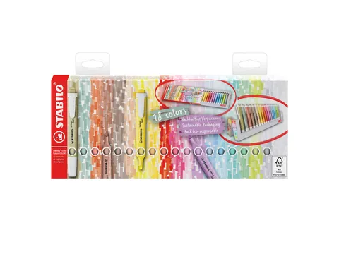 Markeerstift STABILO Swing cool nature desk set 18 stuks