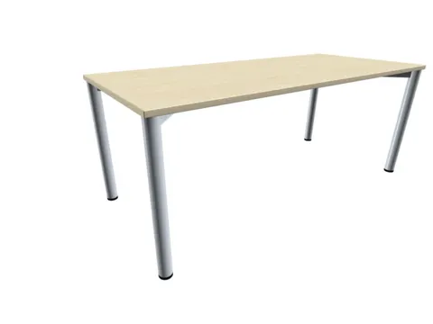 vergadertafel HxBxD 72x180x80cm rechthoekig Esdoorn 4voeten Alu