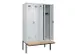 locker met bank,voor scheiding van kleding,HxBxD 2120x1200x815mm,4vak