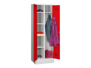 kleding-/wasgoedkast,HxBxD 1850x600x500mm,RAL7035,front RAL3000 - 3