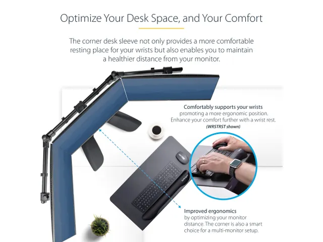 Metalen Bureaublad met Klembevestiging voor Hoek- en L-Vormige Bureaus