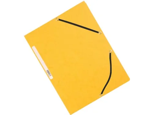 Elastomap A4 Met 3 Kleppen Karton Geel Voor 200 Vel Pak 10 Stuks
