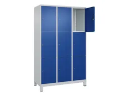 lockerkast,HxBxD 1950x1200x500mm,3x3vakken,vak B 400mm,cil.-slot