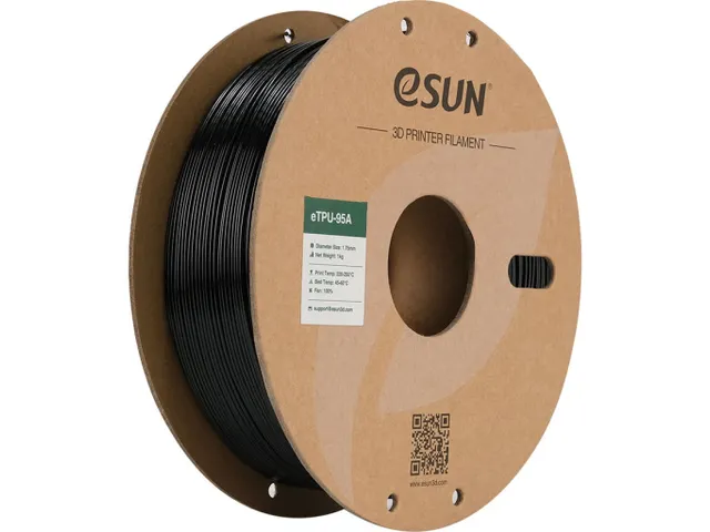 eSUN 3D printer Filament eTPU-95A 1,75mm Zwart 1kg