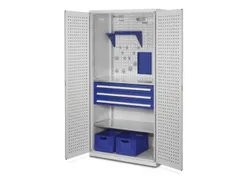 werkplaatskast,HxBxD 1950x1000x600mm,3xStalen bodem,2lade(n),RAL5010