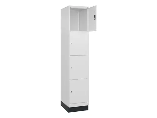 lockerkast,HxBxD 1950x400x500mm,1x4vakken,vak B 400mm,cil.-slot,sokkel