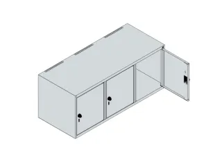 opzetkast,v. locker,3vak.,vak B 400mm,HxBxD 500x1200x500mm,vleugeldeur - 3