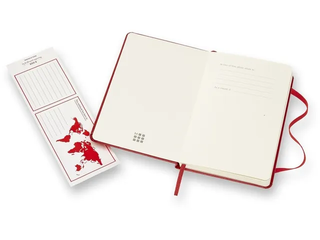 Notitieboek Moleskine pocket 90x140mm lijn hard cover scarlet red