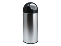 Afvalbak met pushdeksel en binnenemmer 55 liter RVS Zwart