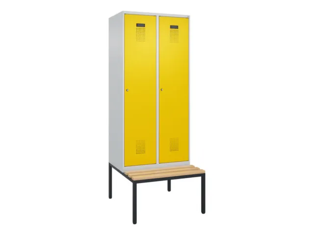 locker met bank,voor scheiding van kleding,HxBxD 2120x800x815mm,2vak