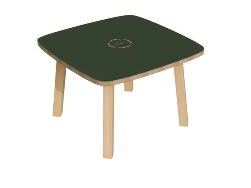 bijzettafel,HxBxD 400x600x600mm,4voeten natuur,vierkante buis