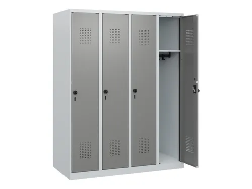 schoollocker,HxBxD 1530x1200x500mm,4vak,vak B 300mm,draaigrendel