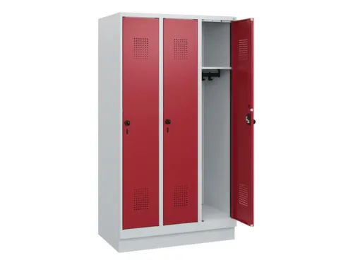 schoollocker,HxBxD 1630x900x500mm,3vak,vak B 300mm,draaigrendel,sokkel