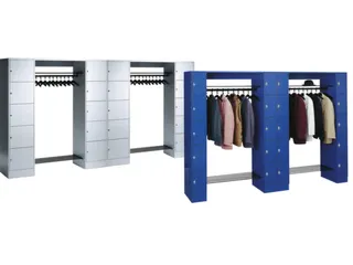 locker met kapstok,HxBxD 1950x1430x480mm,romp RAL7021,front RAL7021 - 2