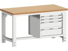 établi HxlxP 740-1140x1500x750mm plateau hêtre rouge force 1500kg