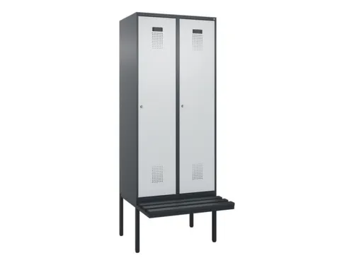 locker met bank,voor scheiding van kleding,HxBxD 2120x800x815mm,2vak