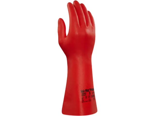 Ansell AlphaTec Solvex 37-900 nitril handschoenen rood maat 9, 12 paar