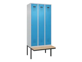 locker met bank,voor scheiding van kleding,HxBxD 2120x900x815mm,3vak - 2