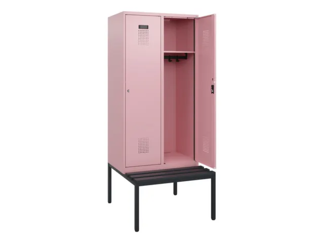 locker met bank,HxBxD 1950x800x815mm,2vak,vak B 400mm,cilinderslot