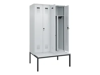 PBM-locker met bank,HxBxD 2120x1200x815mm,4vak,vak B 300mm - 1