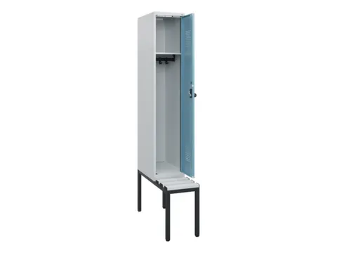 locker met bank,HxBxD 1950x300x815mm,1vak,vak B 300mm,draaigrendel