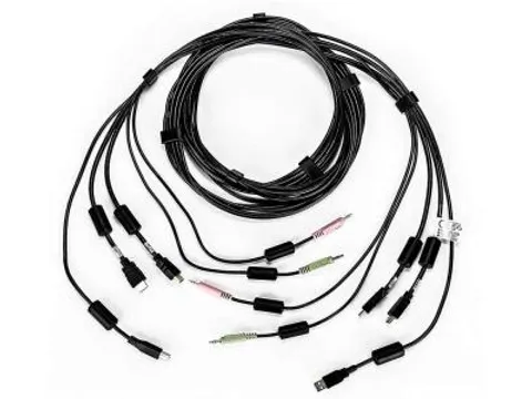 Vertiv Avocent CBL0129, 3 m, USB, USB, HDMI, Zwart, USB