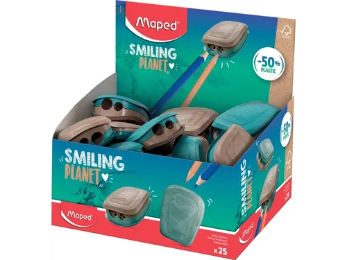 Puntenslijper Maped Pulse Smiling Planet 2-gaats display à 25 stuks