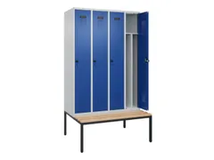locker met bank,voor scheiding van kleding,HxBxD 2120x1200x815mm,4vak
